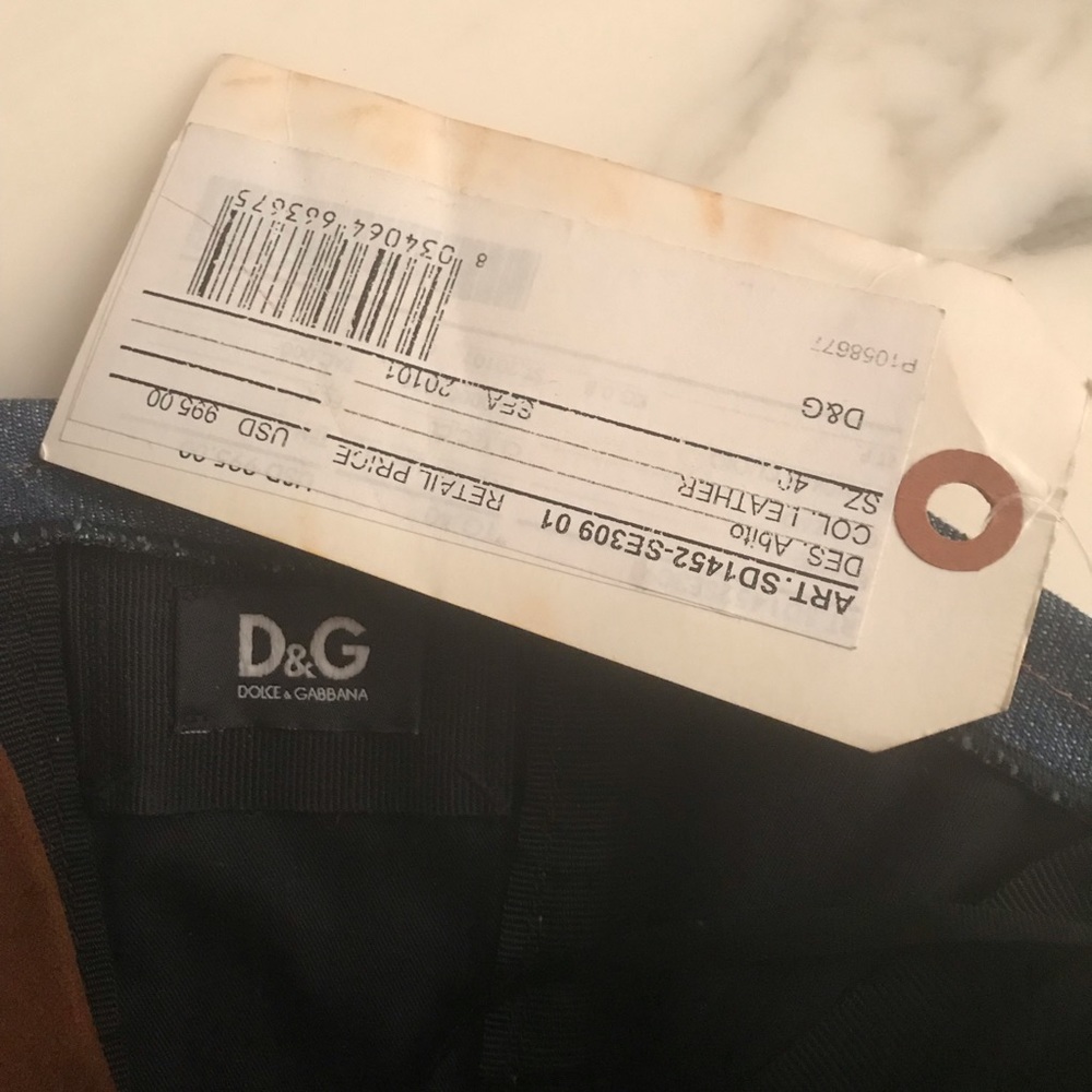 New Dolce & Gabanna strapless leather suede dress - Picture 7 of 7